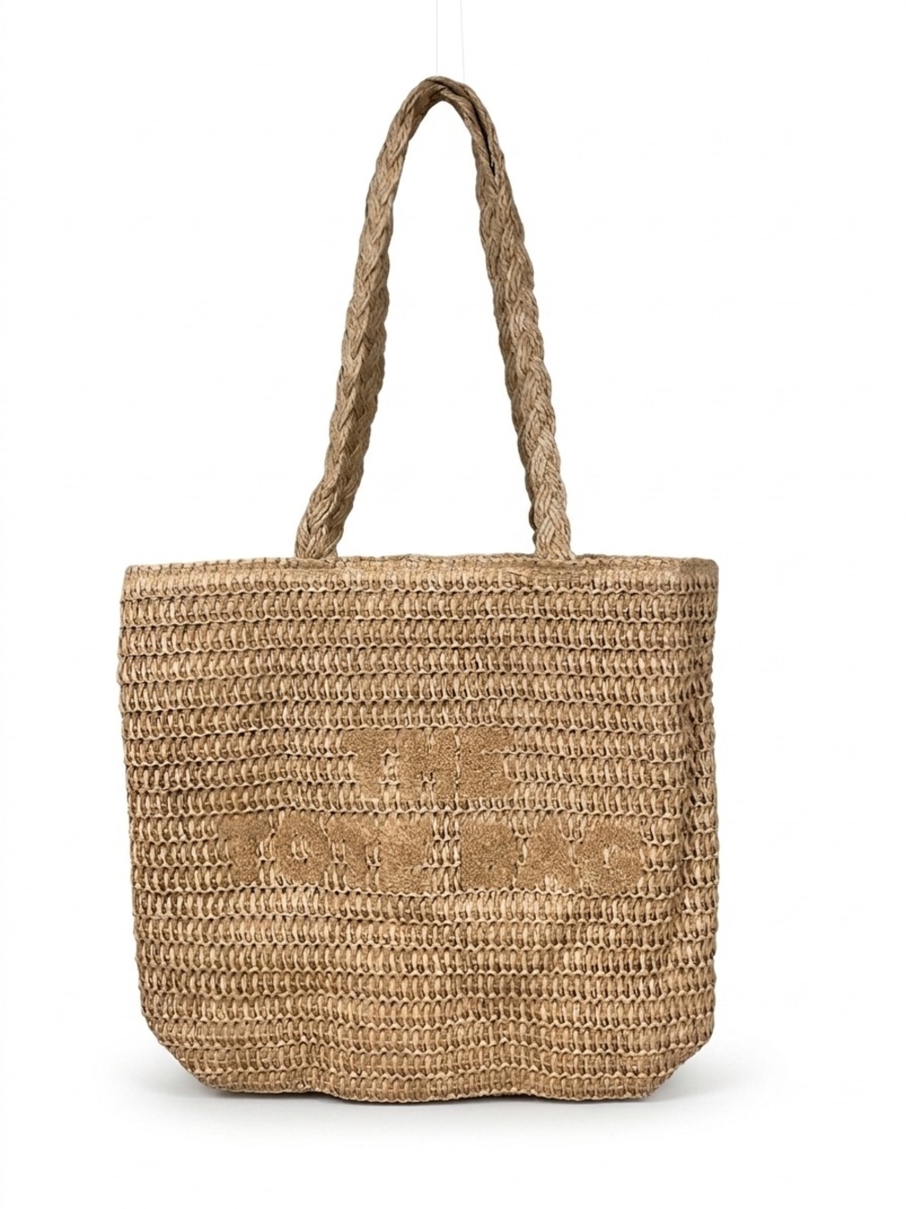 New Zenana Boho Woven Straw Tote Bag Neutral Beach Summer Shoulder Beige